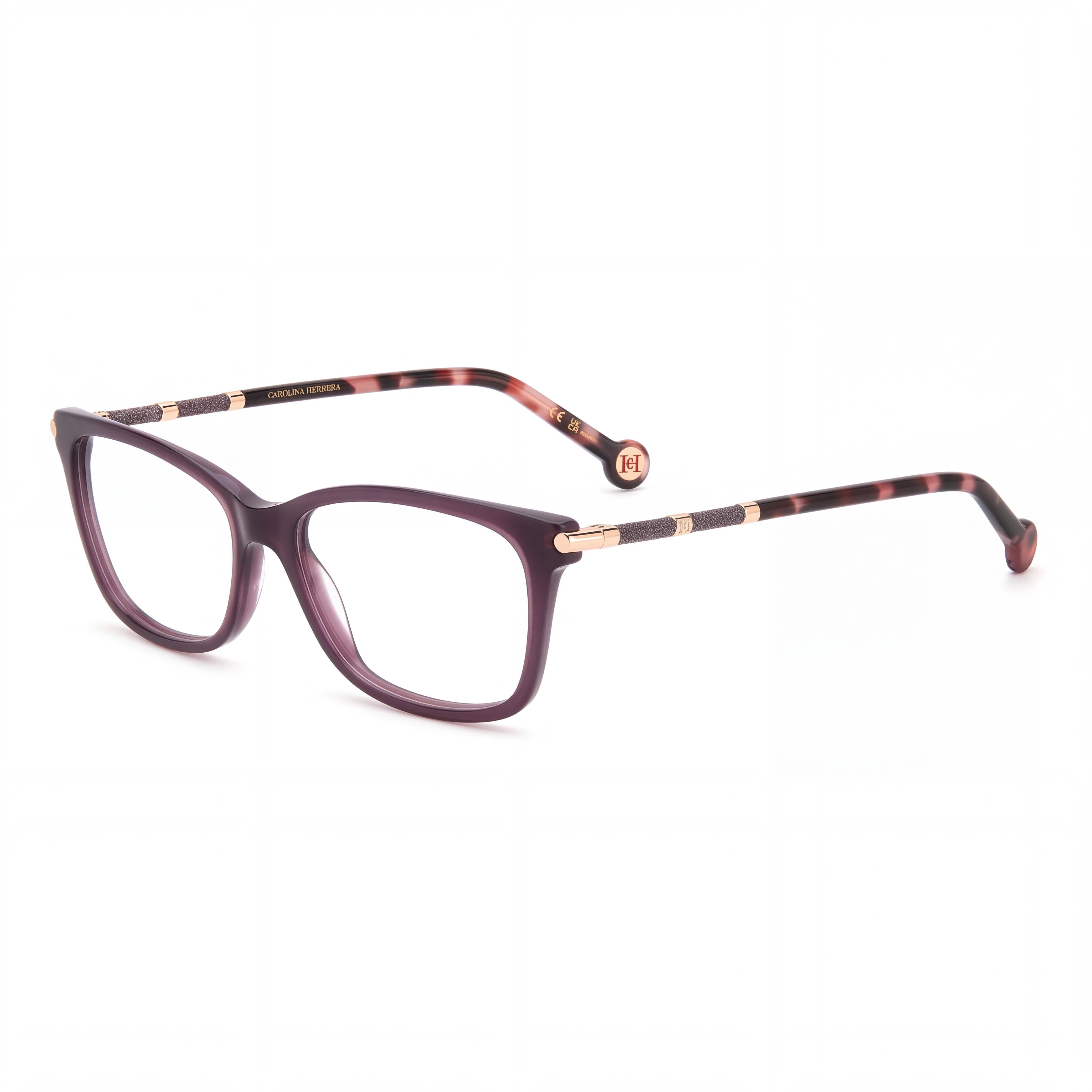 Gafas de sol clásicas de Carolina Herrera para mujer con montura de plástico violeta Habana y lentes no polarizadas de 53 mm, Photo 1