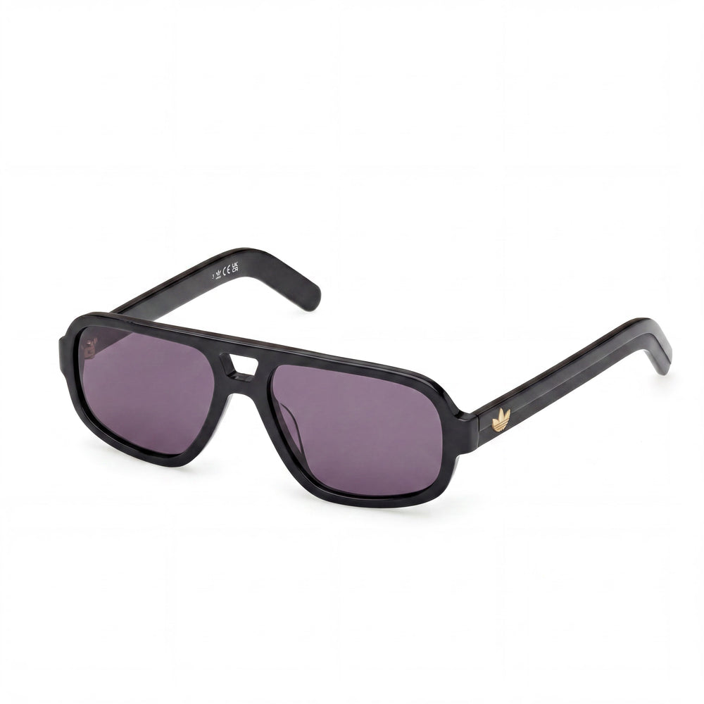adidas Originals Or0134 Unisex Shiny Black Plastic Frame UV 400 Non-Polarized Sunglasses 55mm