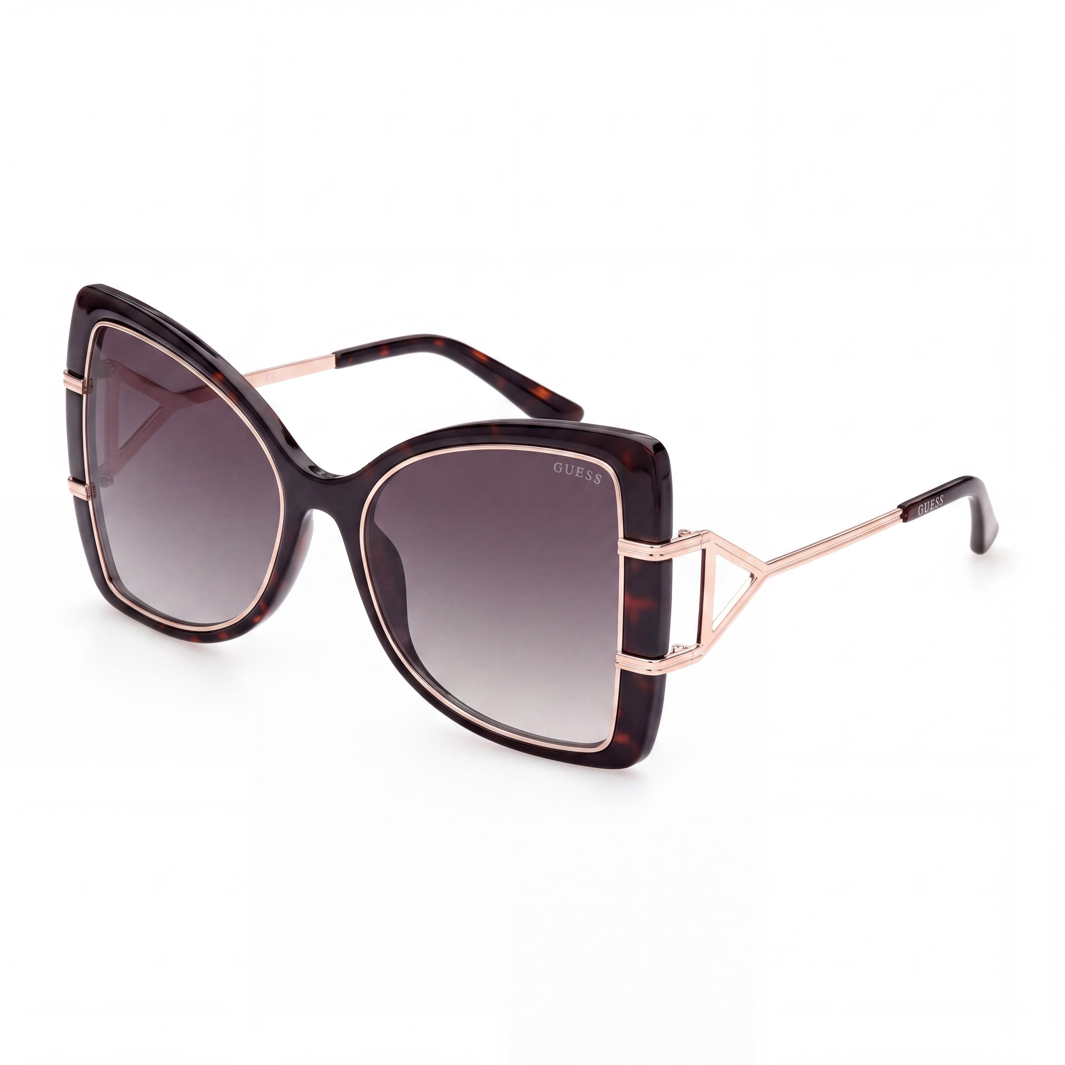 GUESS Female UV Protective Sunglasses Dark Havana Injected Frame Gradient Green Lens 58mm, Photo 1