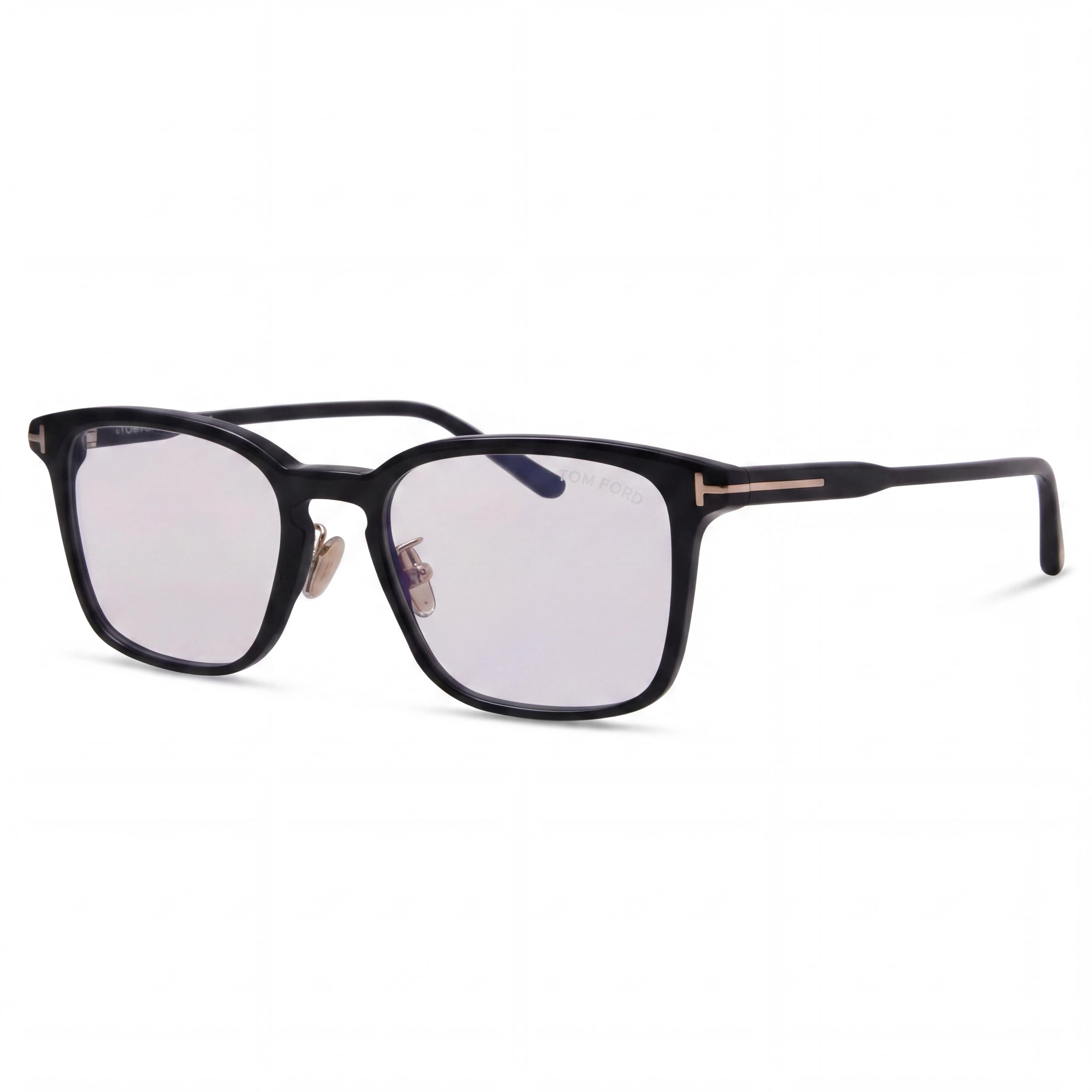 Tom Ford FT5928-D-B Men's Shiny Black Square Blue Filter Plastic Frame Eyeglasses 53mm, Photo 1