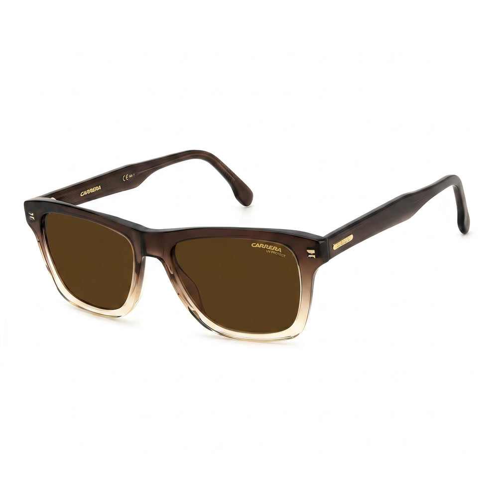Gafas de sol unisex Carrera 266/S de acetato, montura marrón beige, lentes marrón beige degradado, 100 % UV no polarizadas, 53 mm
