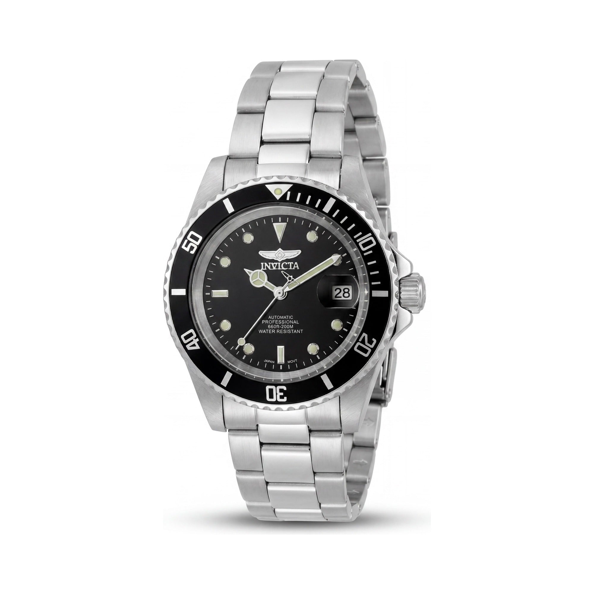 Invicta Pro Diver Unisex Mechanical Automatic Watch, Black Silver, Chronograph, Water Resistant 200M, 40mm Case, Photo 1