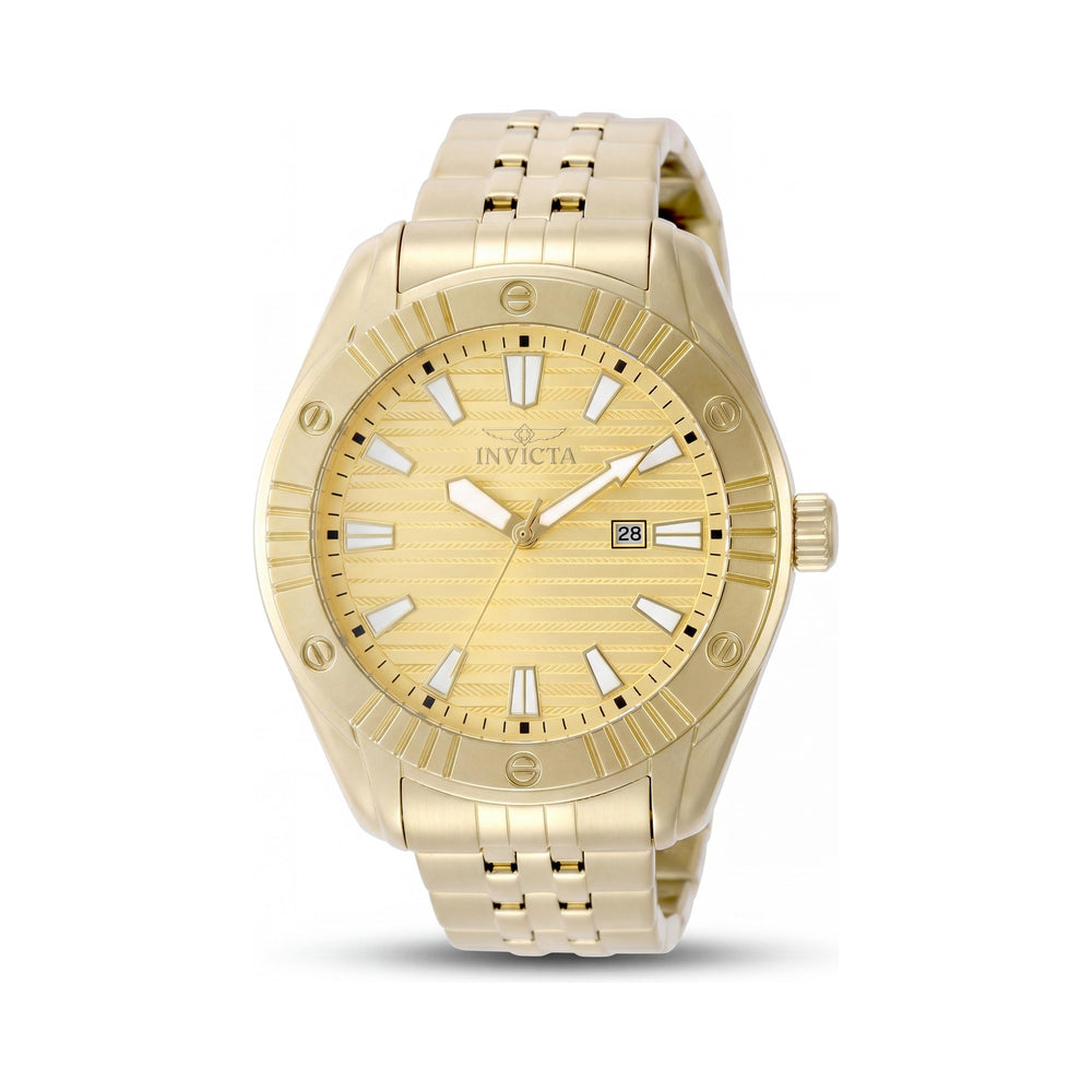 Invicta Angel 50387 Reloj de cuarzo de mujer con esfera dorada, caja y correa de acero inoxidable, 47 mm, 10 ATM