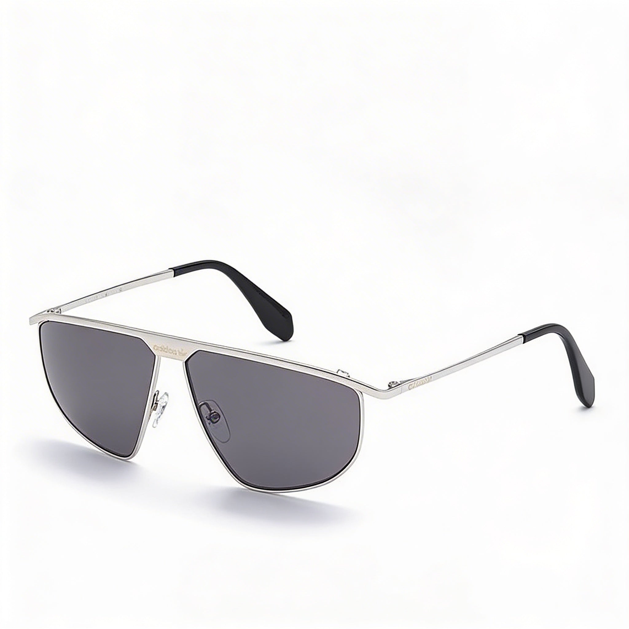 Gafas de sol de piloto de metal gris paladio Contemporaneo de hombre Adidas Originals con lentes grises y protección UV de 62 mm, Photo 1