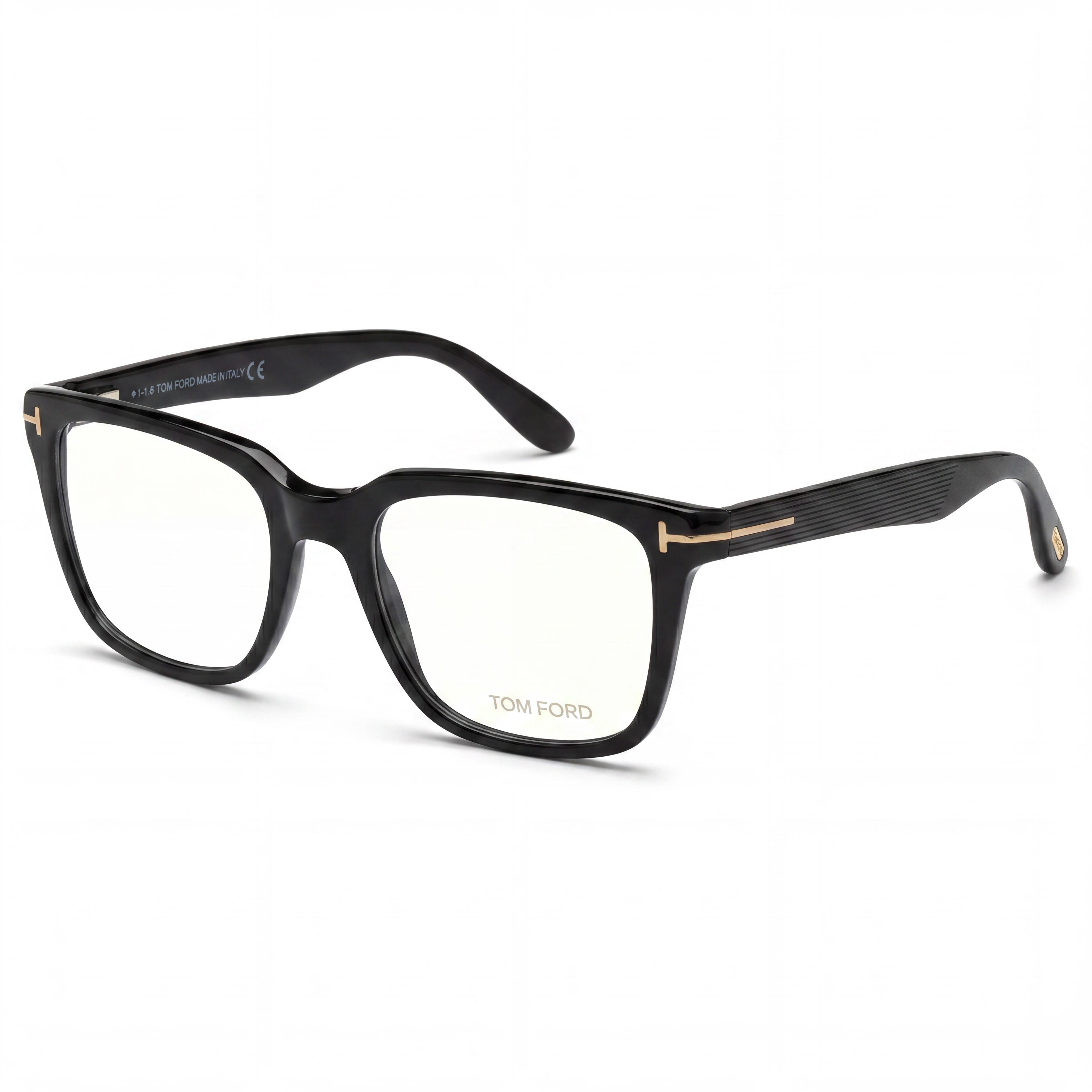 Tom Ford FT5304 001 Unisex Black Full Rim Plastic Frame Eyeglasses with Clear Composite Lenses, 54mm Lens Width, Photo 1