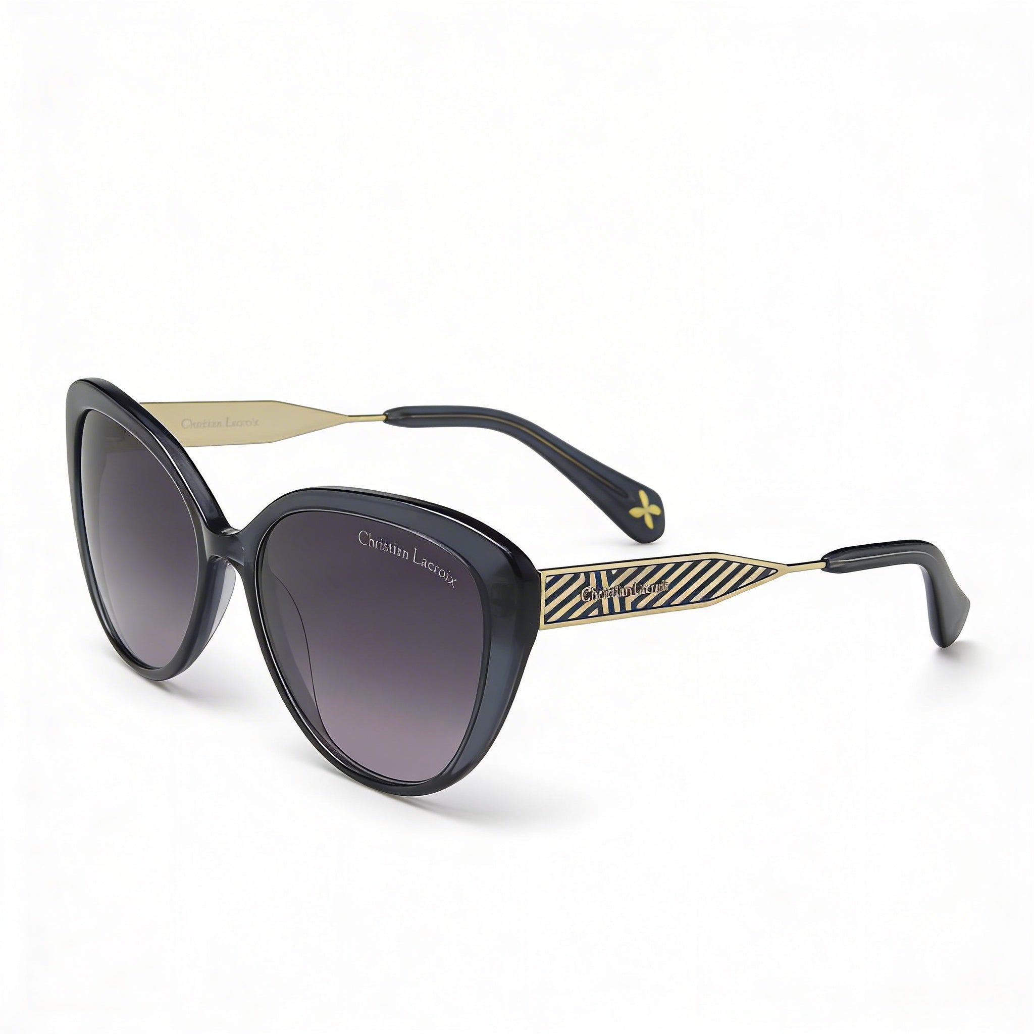 Gafas de sol Christian Lacroix Glam para mujer, montura de plástico gris cristal, lentes con degradado no polarizadas, protección UV, Photo 1