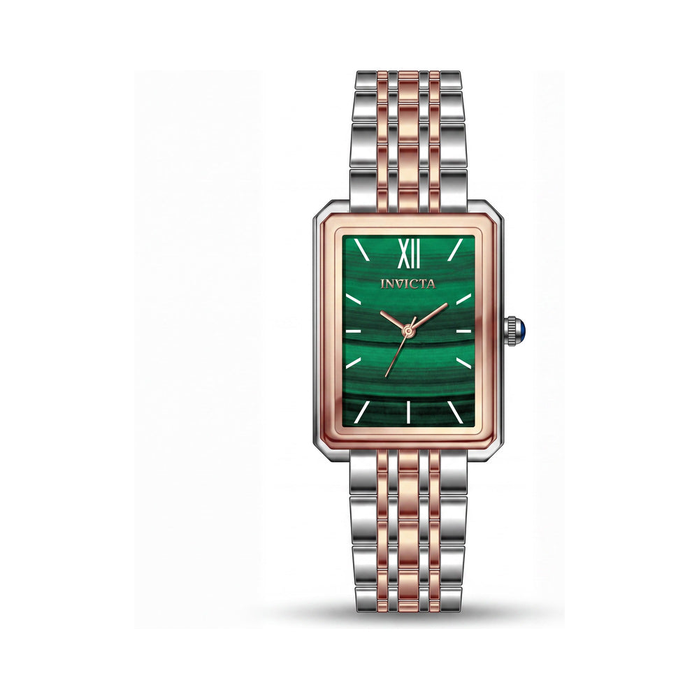 Invicta Wildflower 69322 Women's Silver Stainless Steel Case & Bracelet Green Dial Quartz Analog Watch 26mm