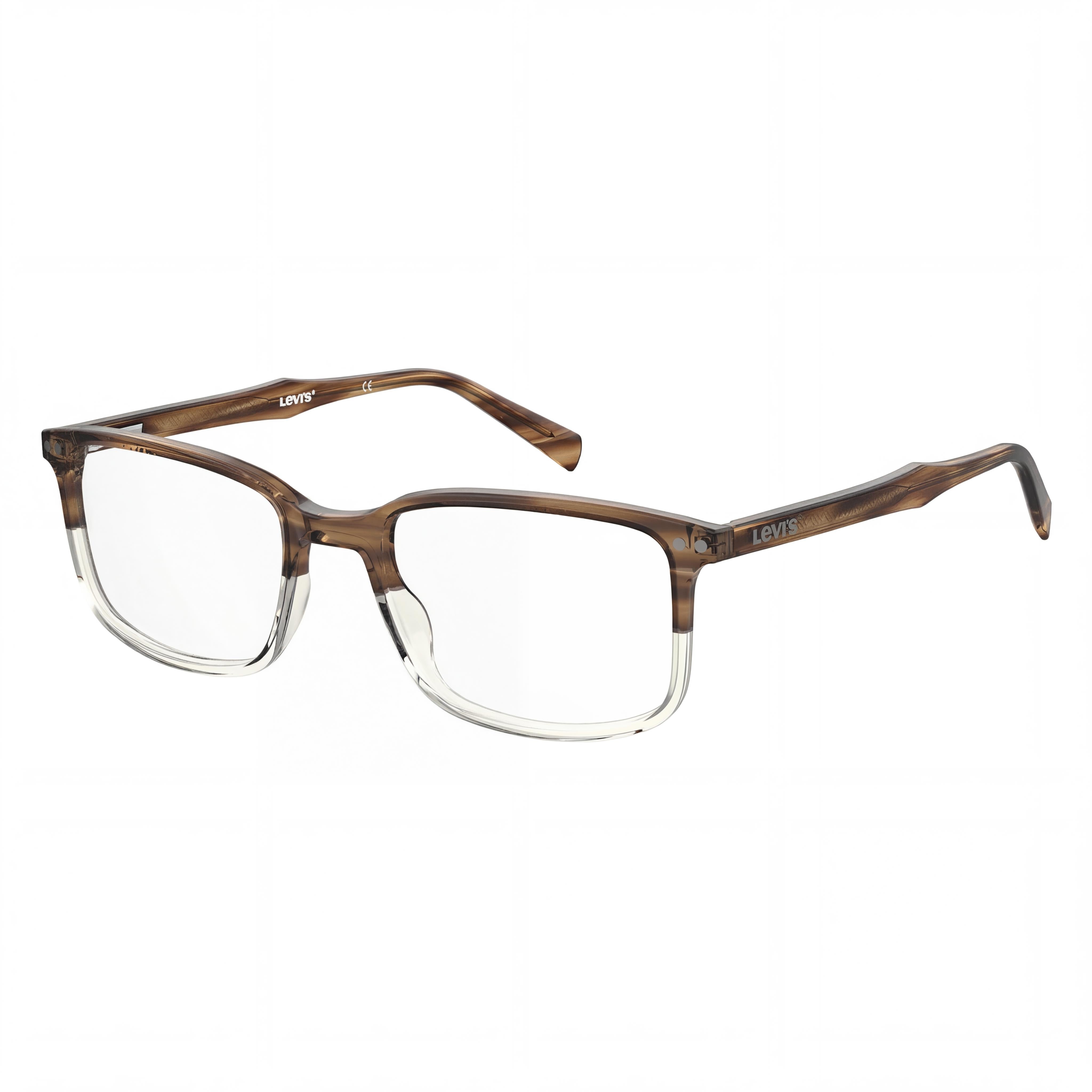 Levi's NOT Men's Brown Horn Plastic Frame Non Plastic Lenses 54-19-145mm, Photo 1