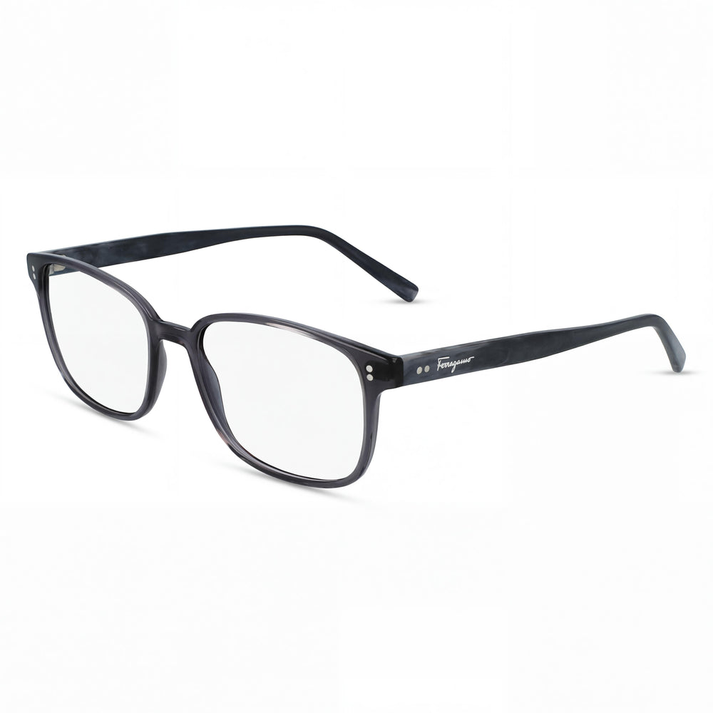 Salvatore Ferragamo Classic SF2915 Women's Transparent Grey Acetate Full-Rim Square Demo Eyeglasses 54mm