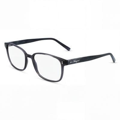 Salvatore Ferragamo Classic SF2915 Women's Transparent Grey Acetate Full-Rim Square Demo Eyeglasses 54mm