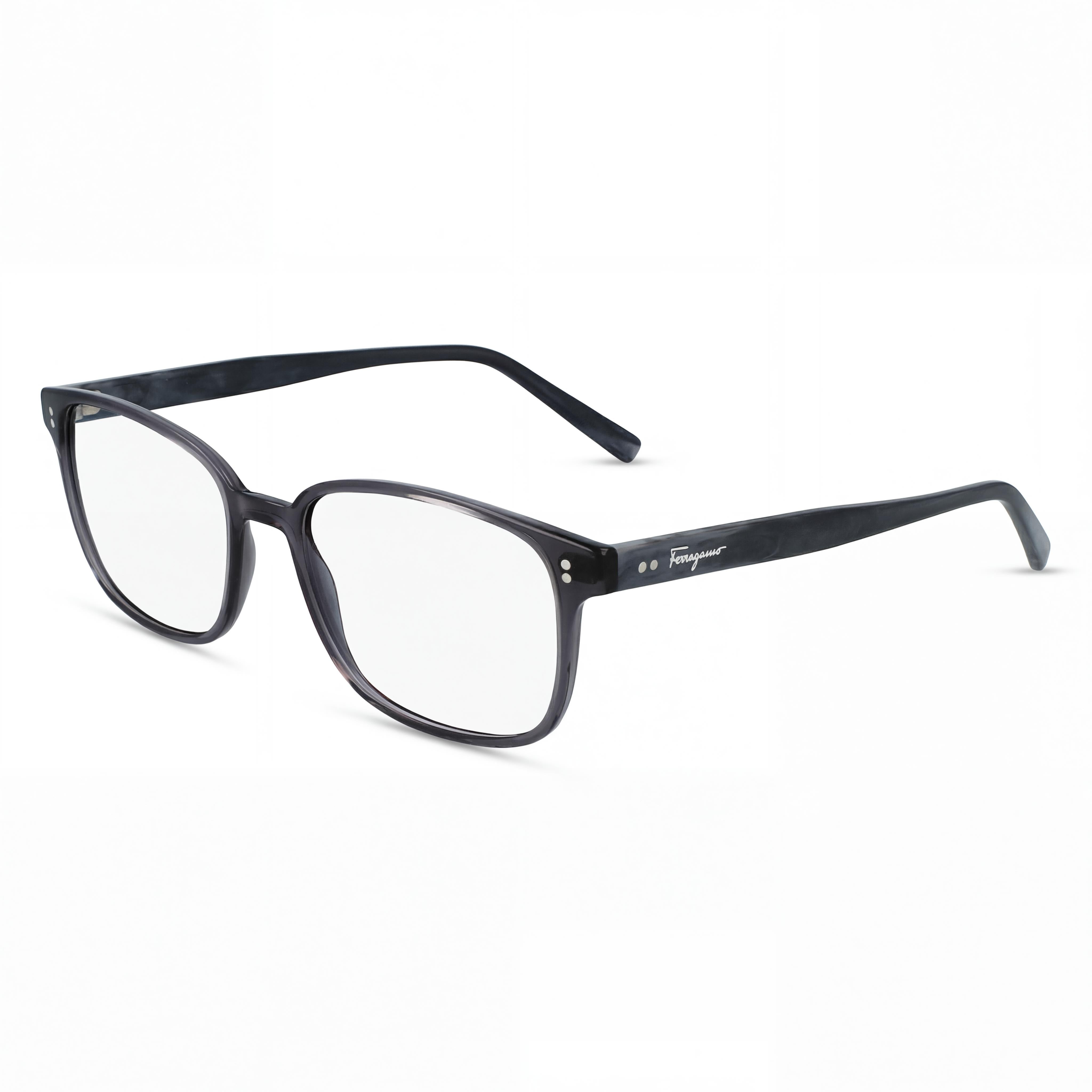 Salvatore Ferragamo Classic SF2915 Women's Transparent Grey Acetate Full-Rim Square Demo Eyeglasses 54mm, Photo 1