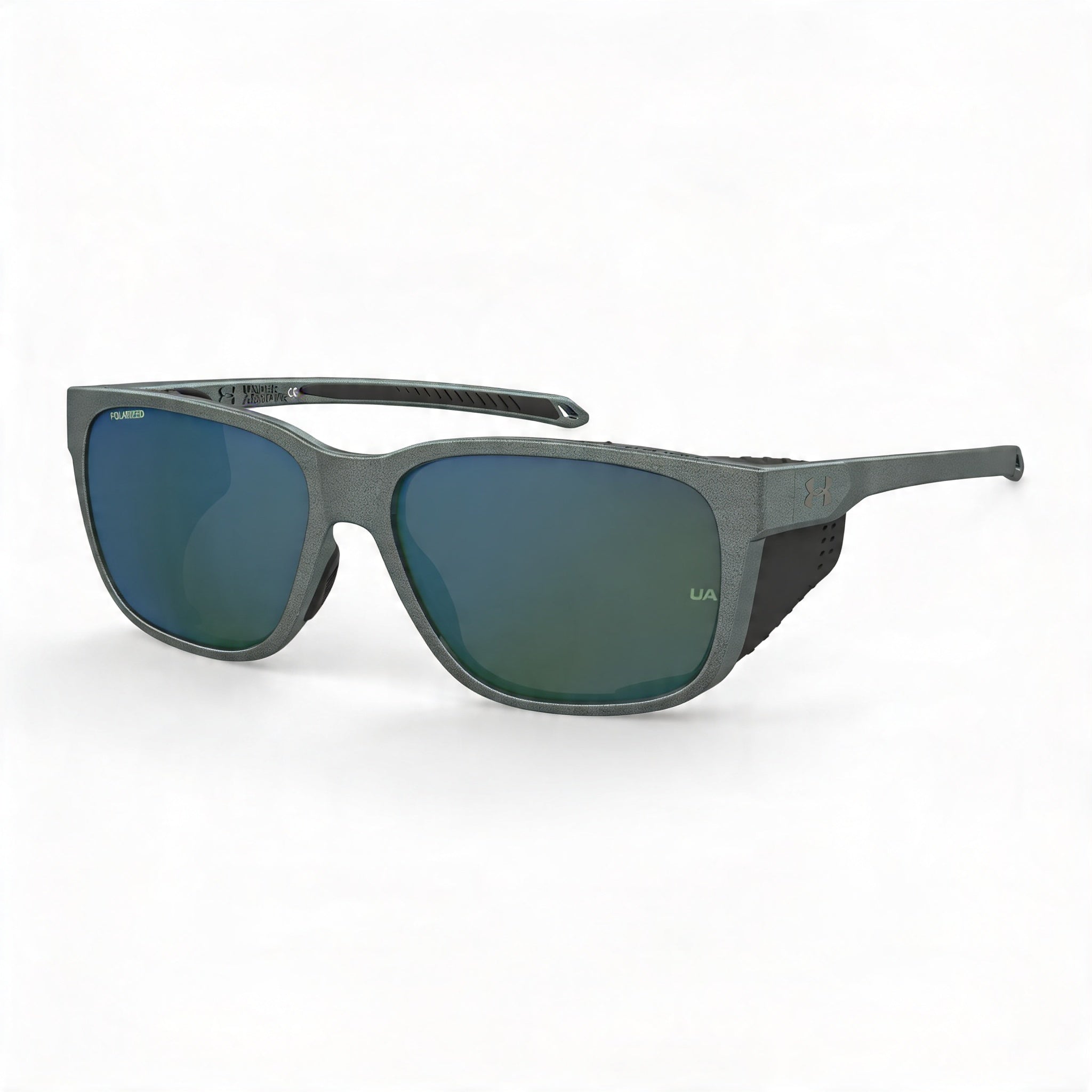 Under Armour Comtemporary Men's Polarized Sunglasses, Metalized Grey Green, 58mm, Photo 1
