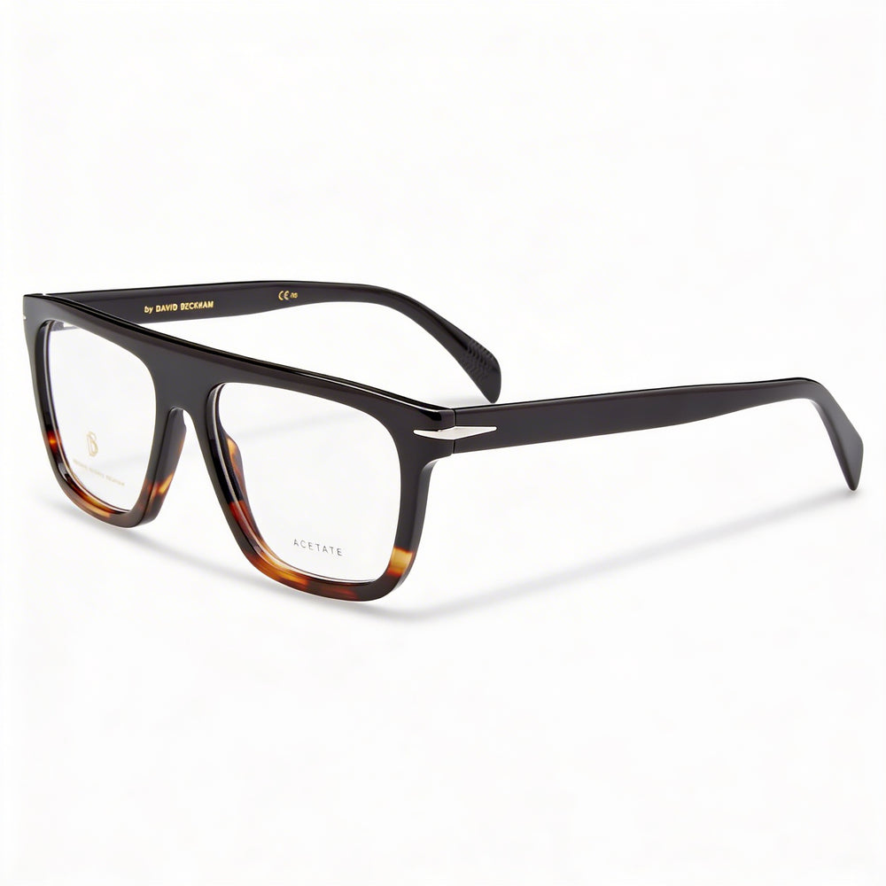 Gafas David Beckham DB 7096 para hombre, modernas, de acetato negro con cuerno, 53 mm