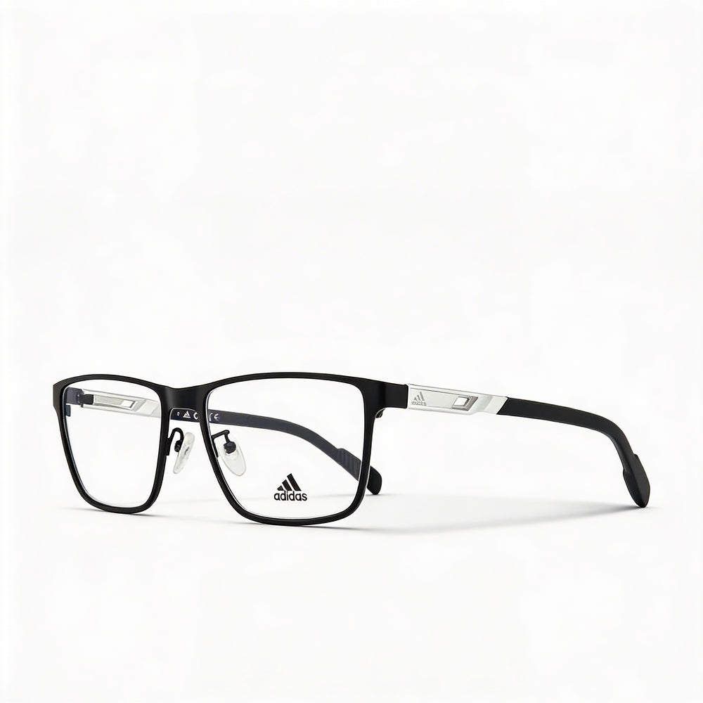 Adidas Sp5021 Men's Square Metal Frame Eyeglasses, Matte Black, Lens Width 54mm, Bridge 18mm, Temple 140mm