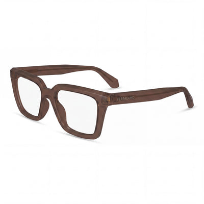 Salvatore Ferragamo Sf2985 Unisex Metal Eyeglasses with Transparent Dark Brown Polarized Lenses 52mm
