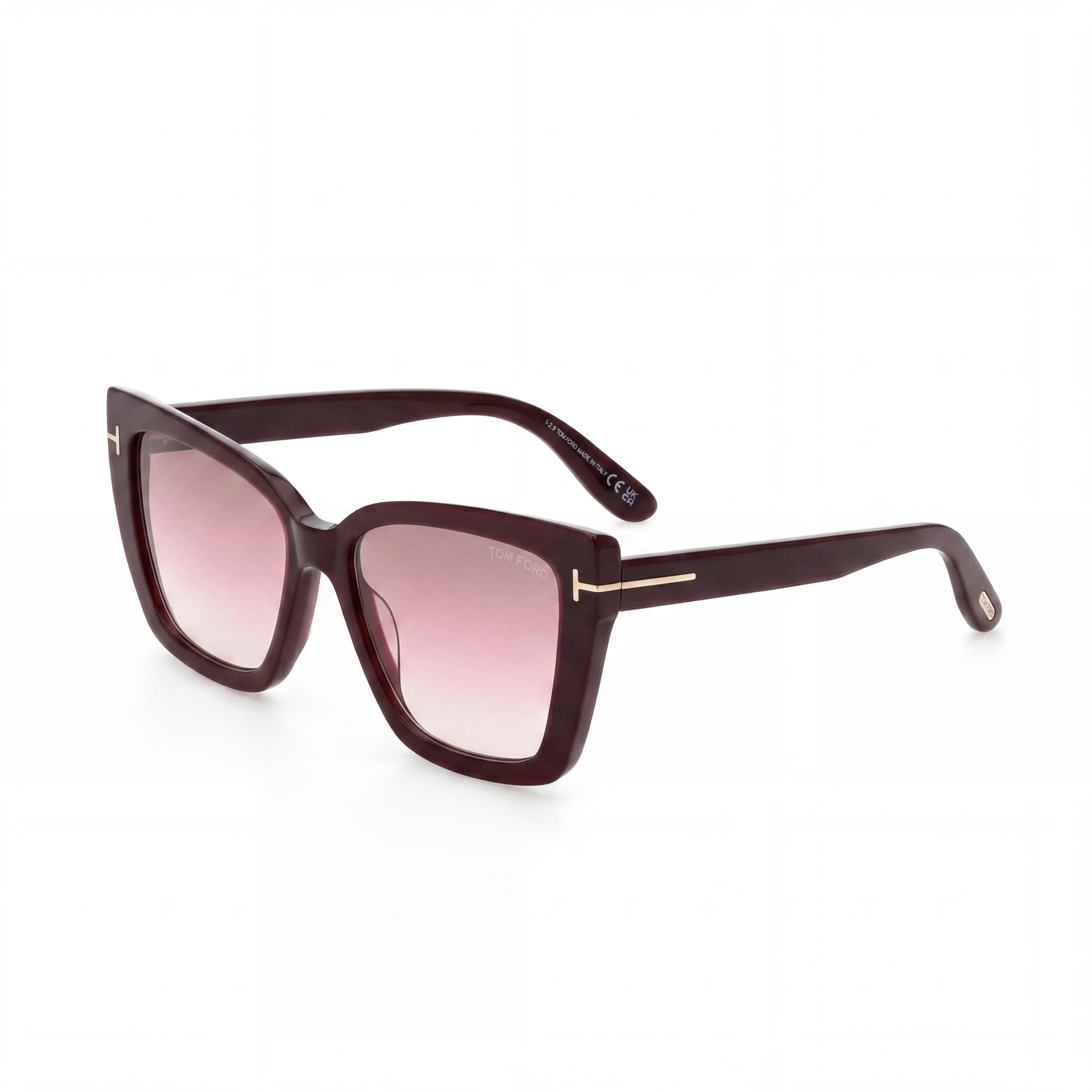 Tom Ford Classic Women's Injected Burgundy Brown Rose Shaded Frame Brown Rose Shaded Lens 100% UV 57mm, Photo 1