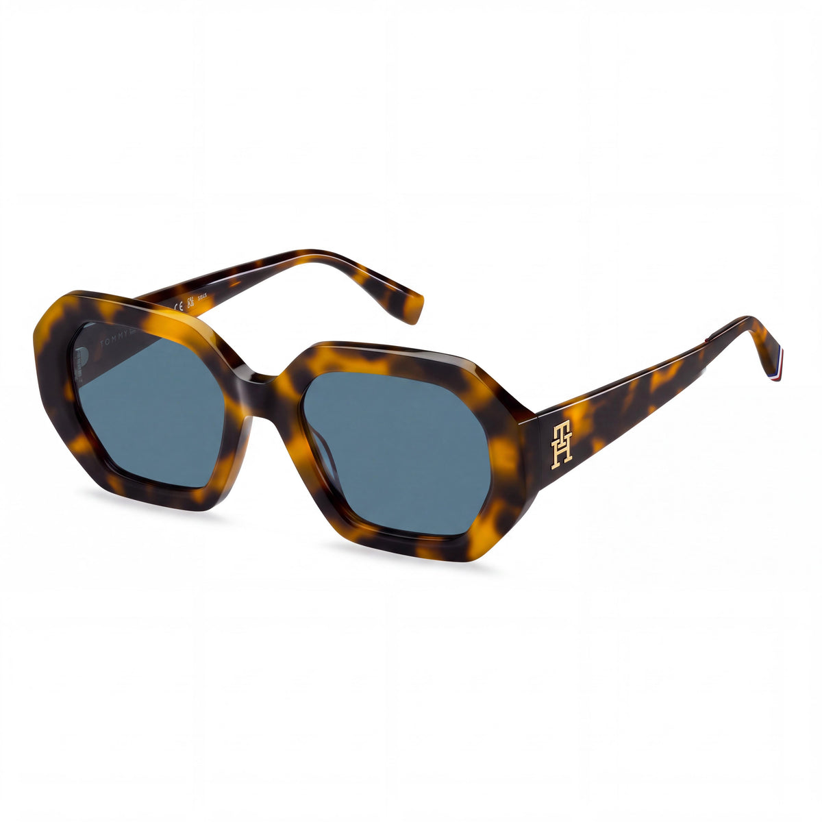 Tommy Hilfiger Gafas de Sol Casual de Acetato para Mujer Amarillas Havana con Montura Azul y Lentes Amarillas con Protección UV de 52mm, Photo 1