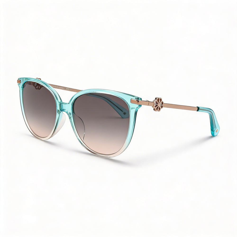 Gafas de sol de acetato ojo de gato para mujer Kate Spade New York Kristina/G/S, Marrón degradado gris, lentes gris fucsia, protección UV 54mm