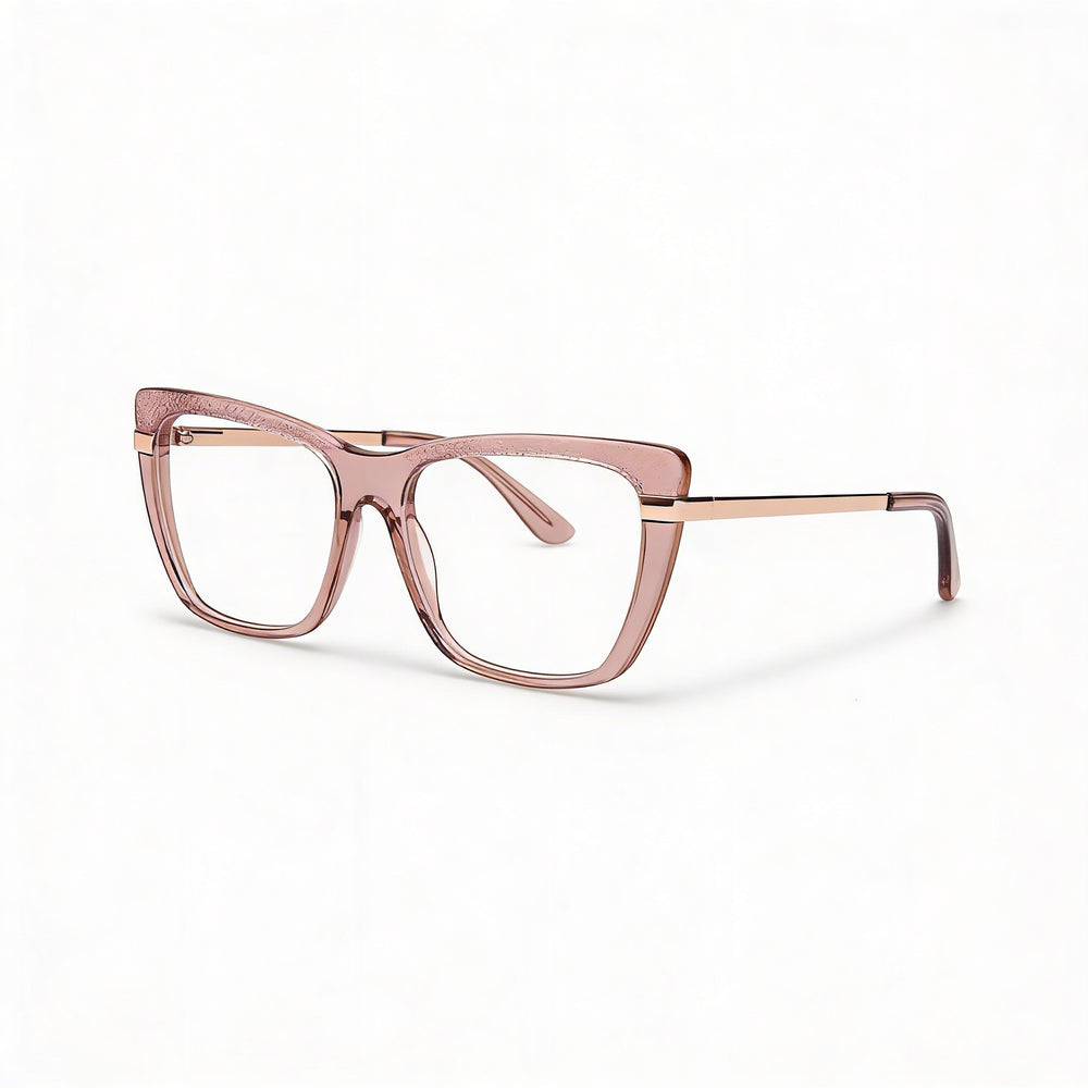 Guess Clásico Women's Eyewear, Plastic Frame in Shiny Beige, Black Polycarbonate Lenses, 54mm Lens Width