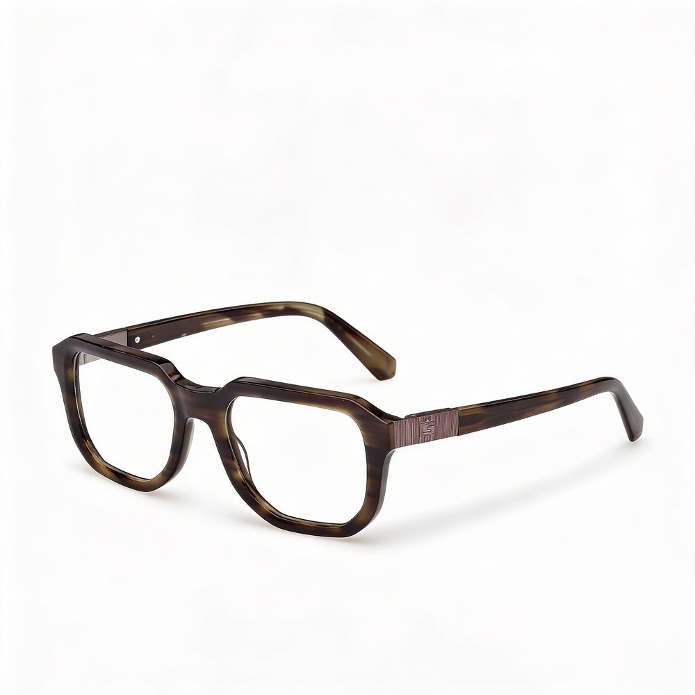 GUESS Gu50332 Men's Dark Green Horn Plastic Polycarbonate Eyeglasses 52mm