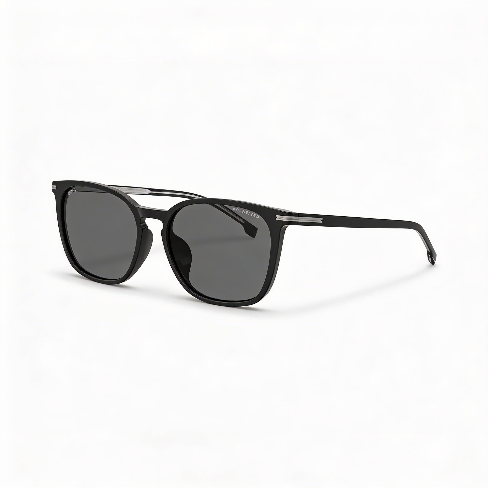 Gafas de sol Hugo Boss Boss 1668/F/Sk para hombre de ACETATO ECOLÓGICO negras polarizadas grises con protección UV de 56 mm, Photo 1
