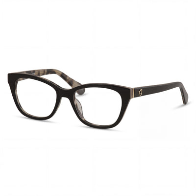 Kate Spade New York Carolan - Montura de plástico estilo ojo de gato para mujer, color negro, rosa, habana, con lentes negras, talla 50-17
