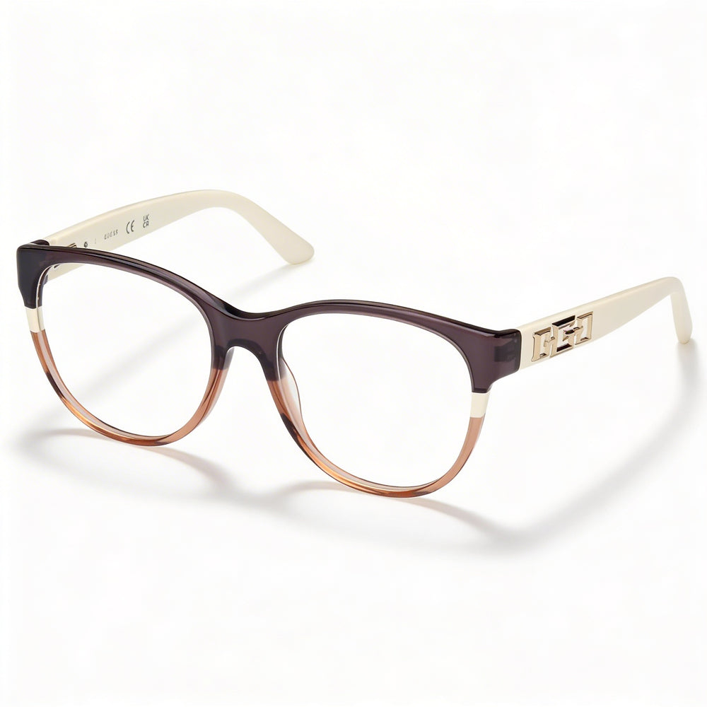 Guess MODERNO Women's Grey Striped Shiny Ivory Plastic Frame Polycarbonate Eyewear 50-17-140mm