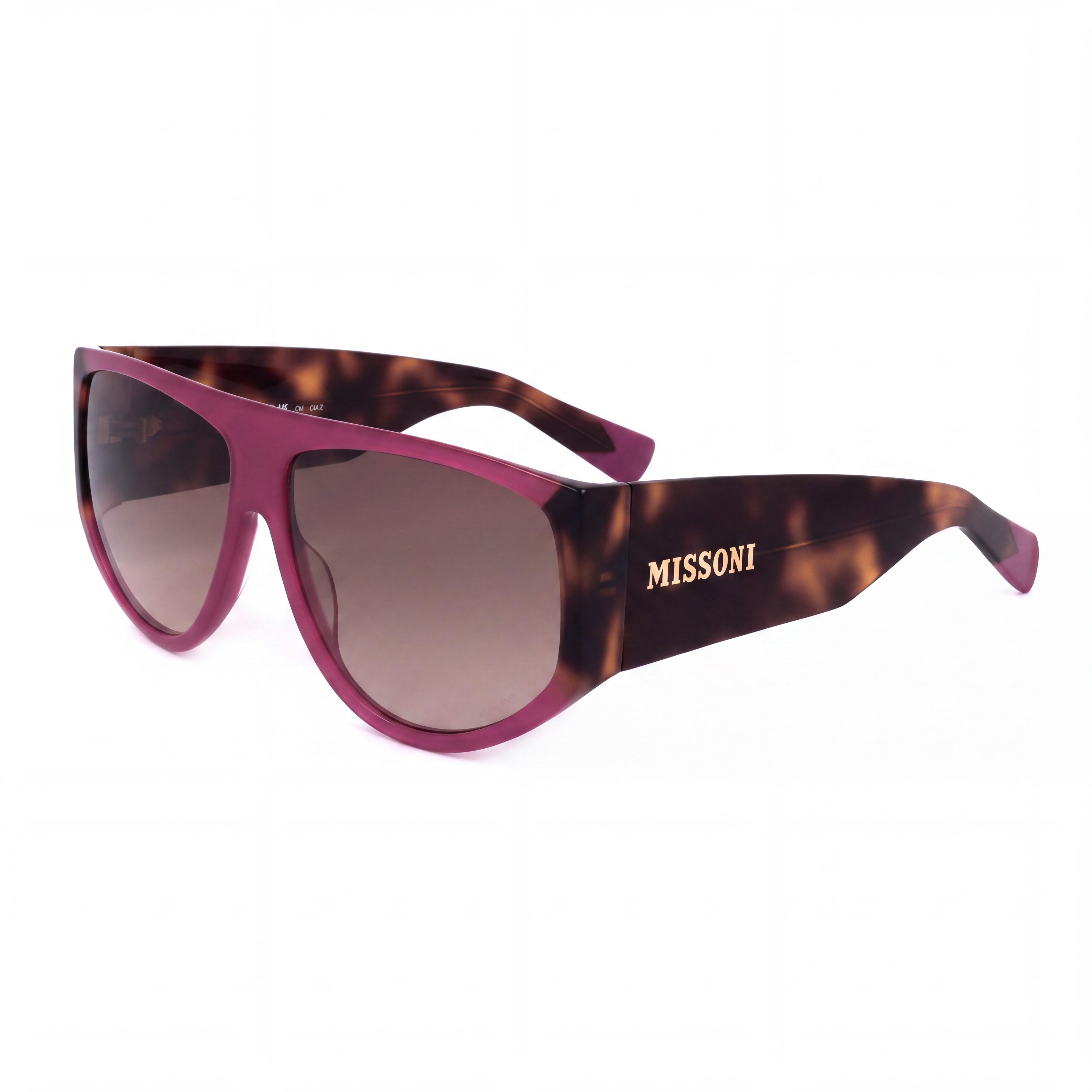 M Missoni Missoni Seasonal Women's Sunglasses, Cyclamen Havana Brown Acetate Frame, Non-Polarized, RX-Able, 61mm, Photo 1