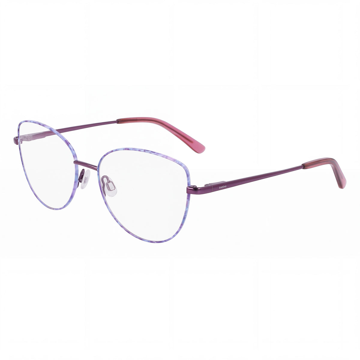 Gafas de mujer con montura metálica Bebe Bb5207 con lentes en color flor de ciruelo, 53 mm de ancho de lente, Photo 1