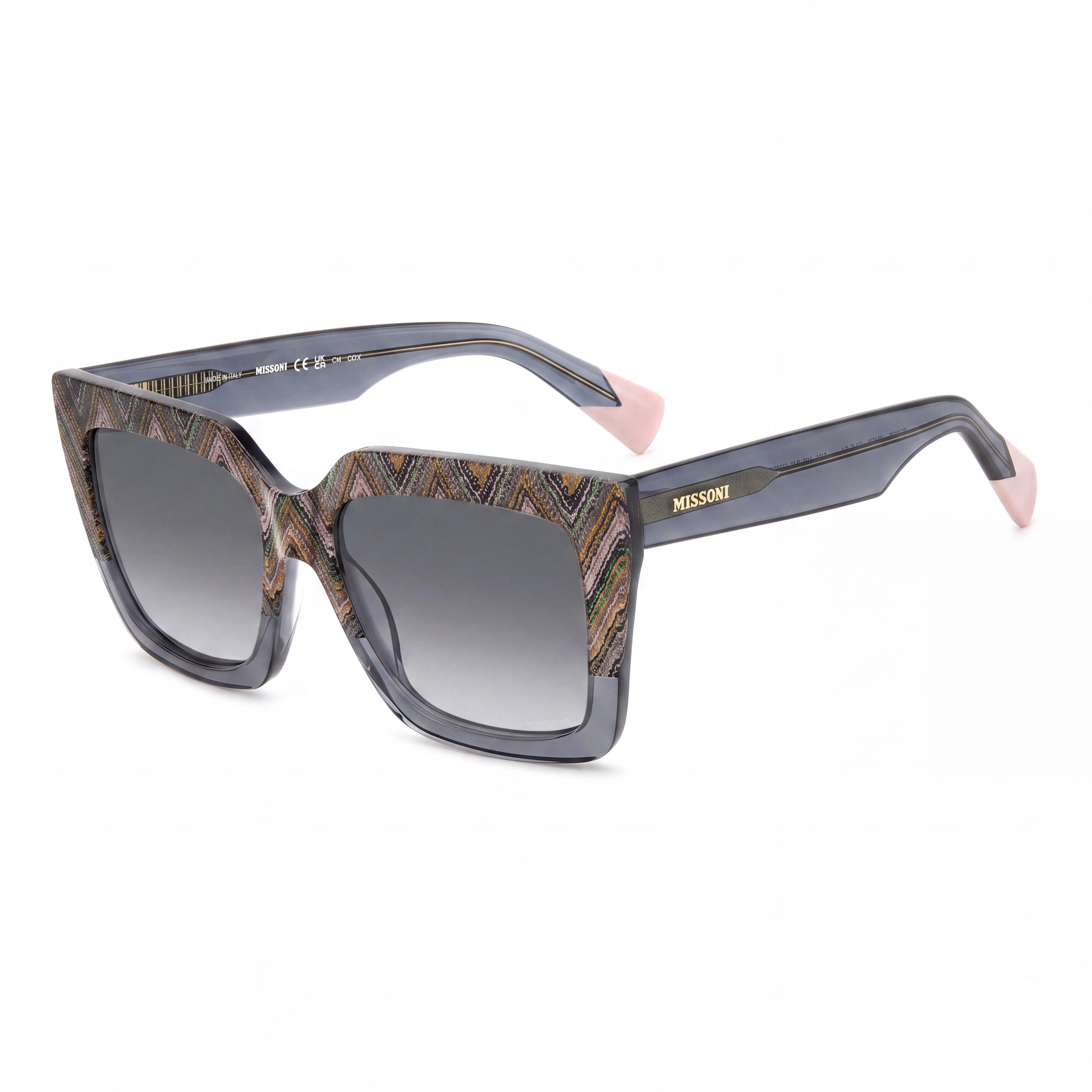 M Missoni MIS 0147/S Unisex Plastic Grey Pattern Green Blue Shaded Frame Dark Grey Gradient UV Protected Sunglasses 55mm, Photo 1