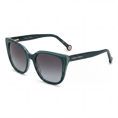 Carolina Herrera Casual Women's Green Glitter Acetate Grey Green Lens UV Protection Sunglasses 53mm