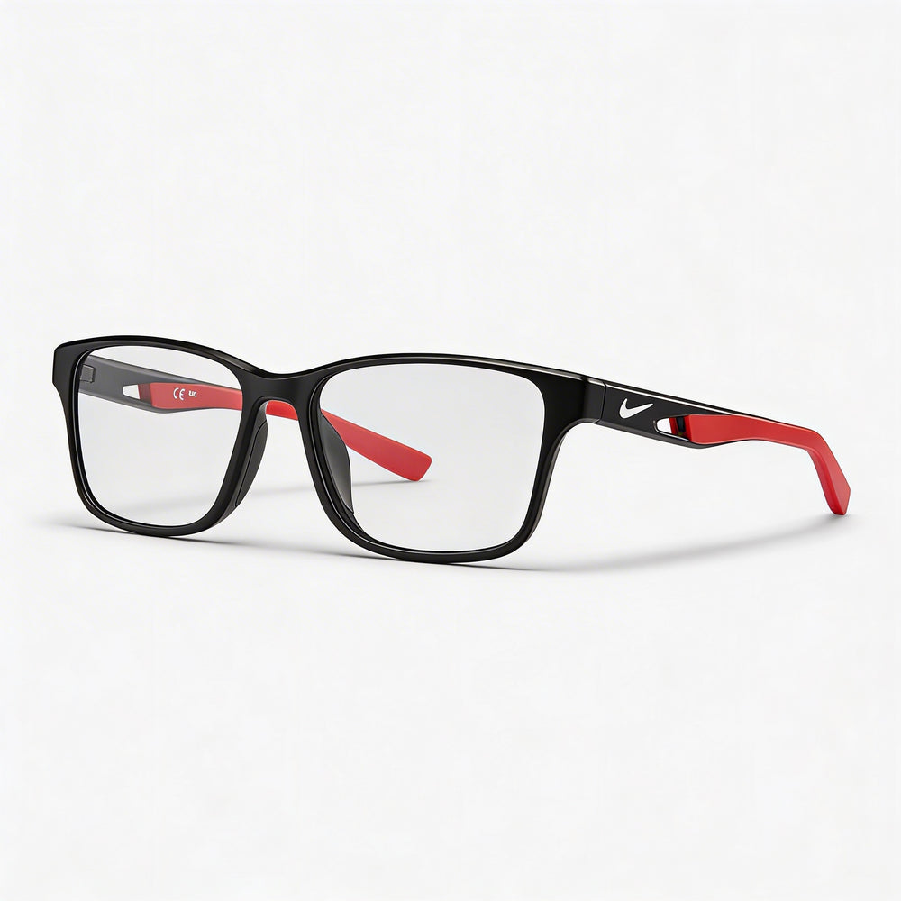 Nike 5038 Women's Matte Black University Red Frame & Lens Polycarbonate Lenses Sunglasses 50mm