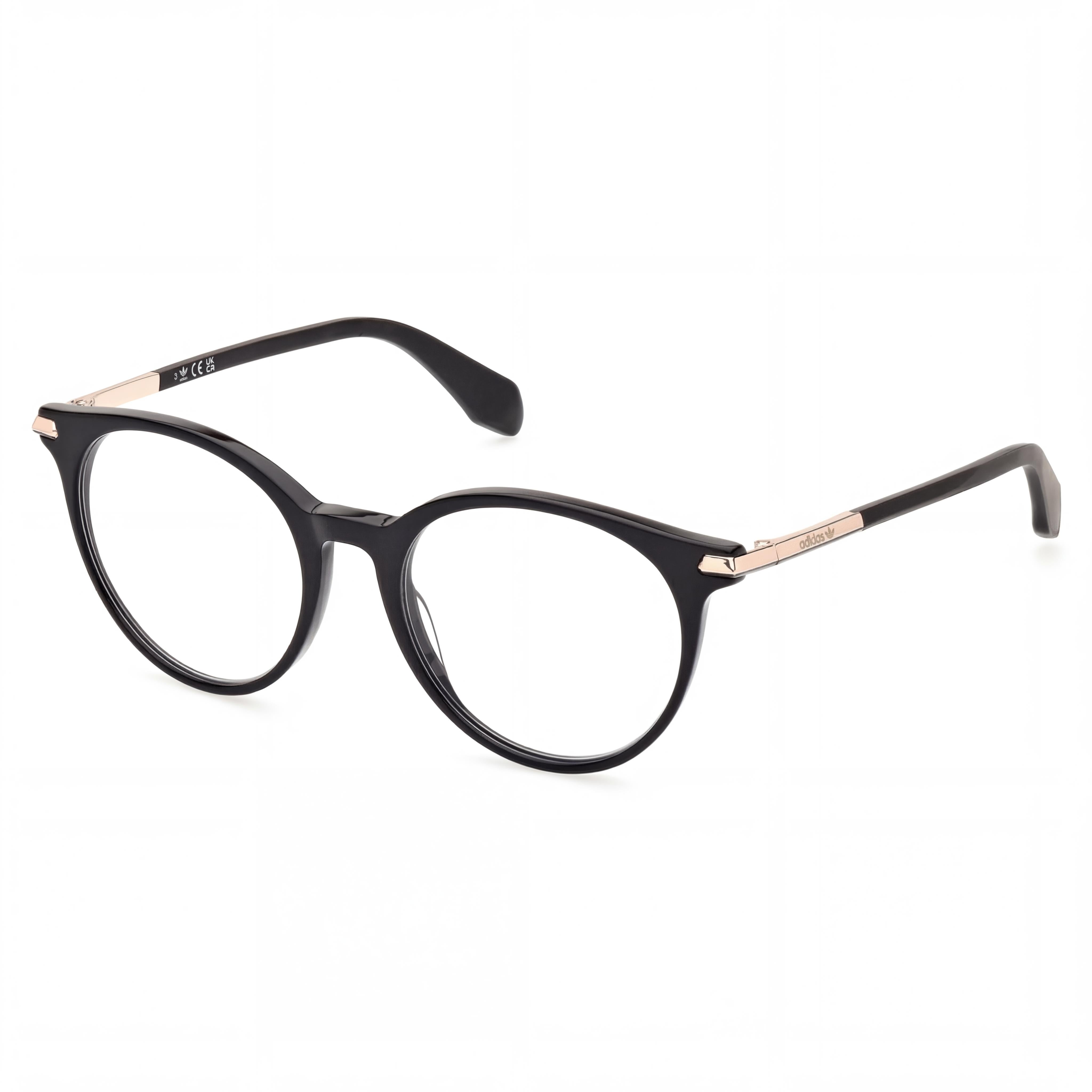 Gafas Adidas OR5073 para hombre, montura de plástico ligera, color negro brillante y negro mate, lentes transparentes, 51 mm, Photo 1