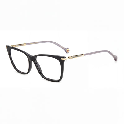 Carolina Herrera Classic Women's Plastic Frame Sunglasses, Non-Polarized Black Glitter Black Lenses, 53mm