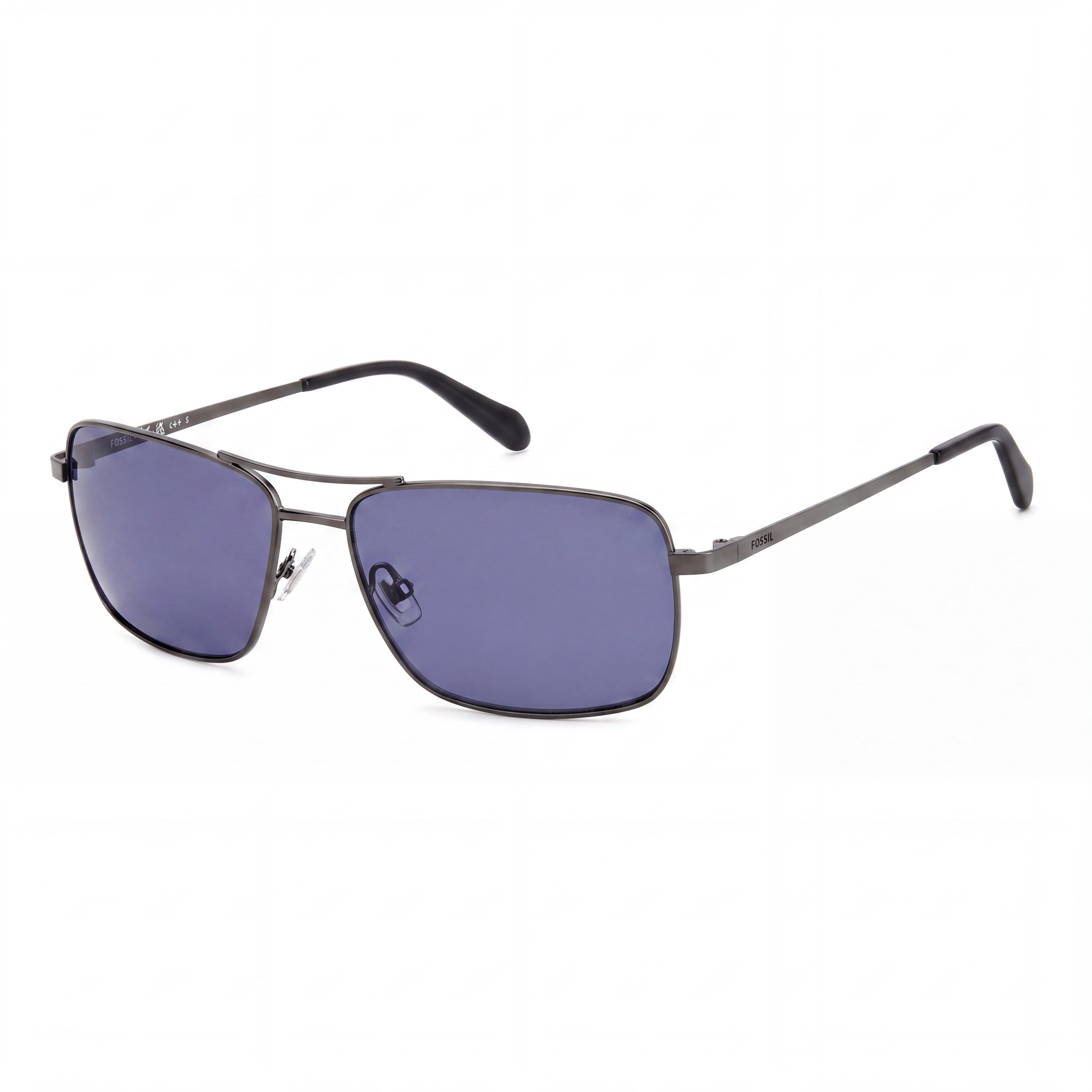 Gafas de sol Fossil Fos 3161/G/S Navigator para mujer, montura rutenio oscuro mate, lentes azules de acero inoxidable con protección UV de 59 mm, Photo 1