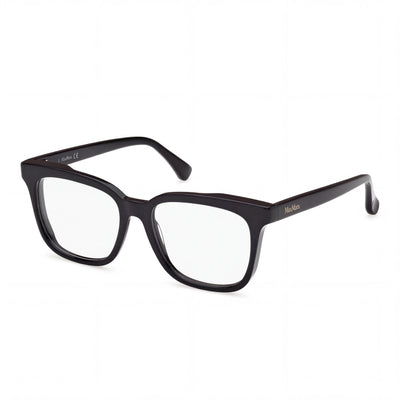 MaxMara Modern Women's Eyeglasses with Shiny Black Plastic Frame and Clear Lenses Size 51-16-140