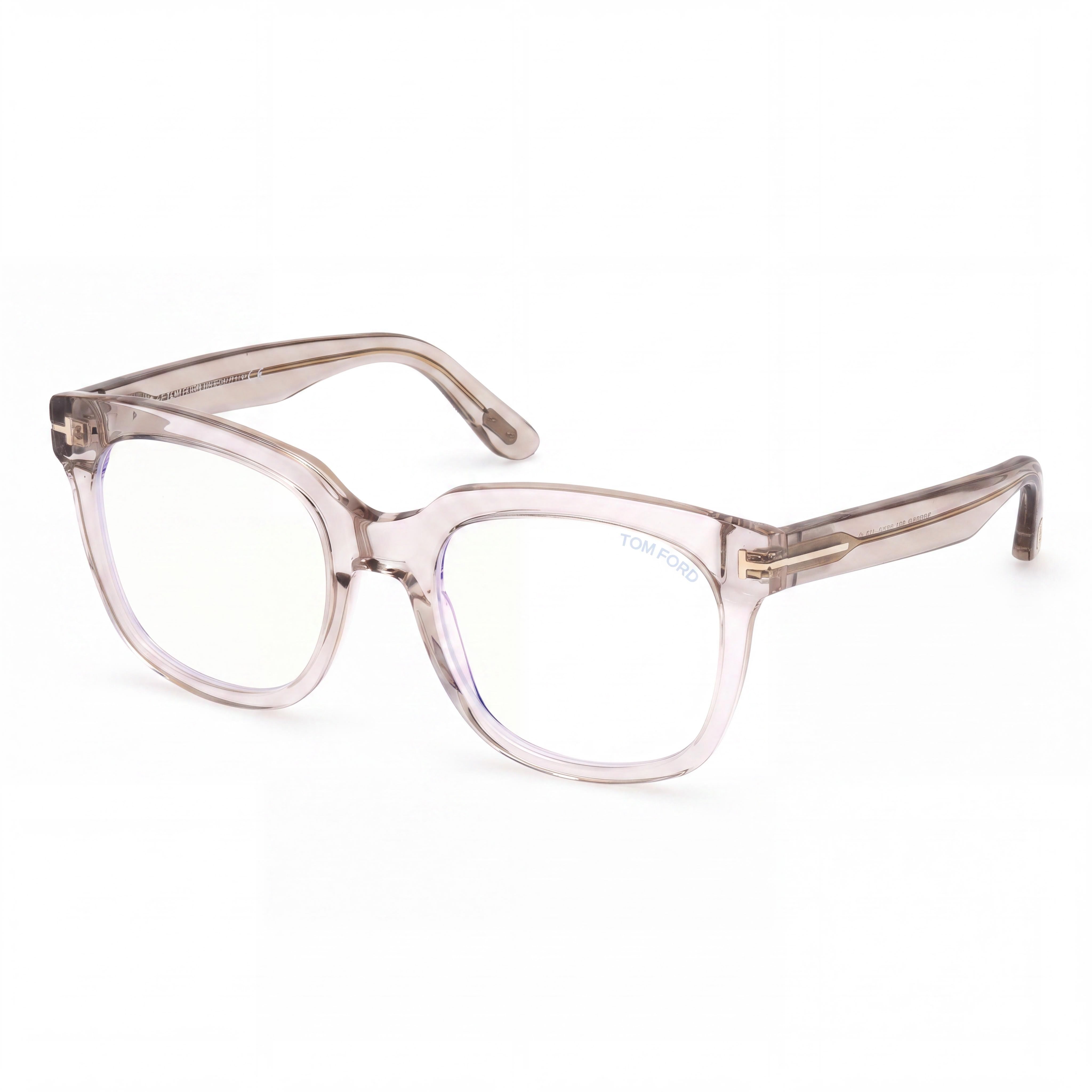 Gafas de Prescripción Tom Ford de Acetato Transparente Amarillo para Mujer Ft5537-b de 52mm con Lentes de Bloqueo Azul, Photo 1