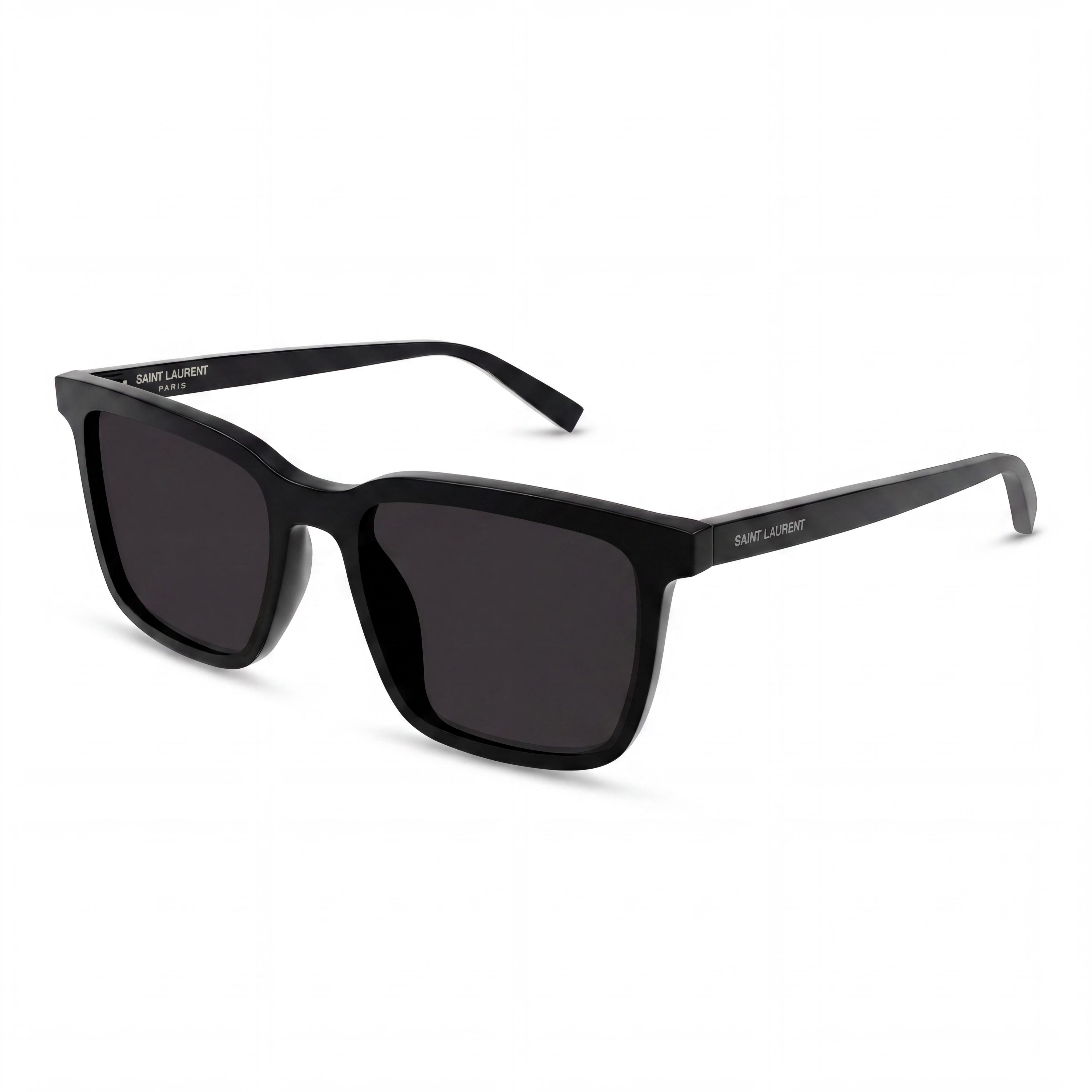 Gafas de sol clásicas Yves Saint Laurent para hombre, cuadradas, de acetato negro, con montura completa, lentes gris oscuro CR39 con protección UV de 54 mm, Photo 1