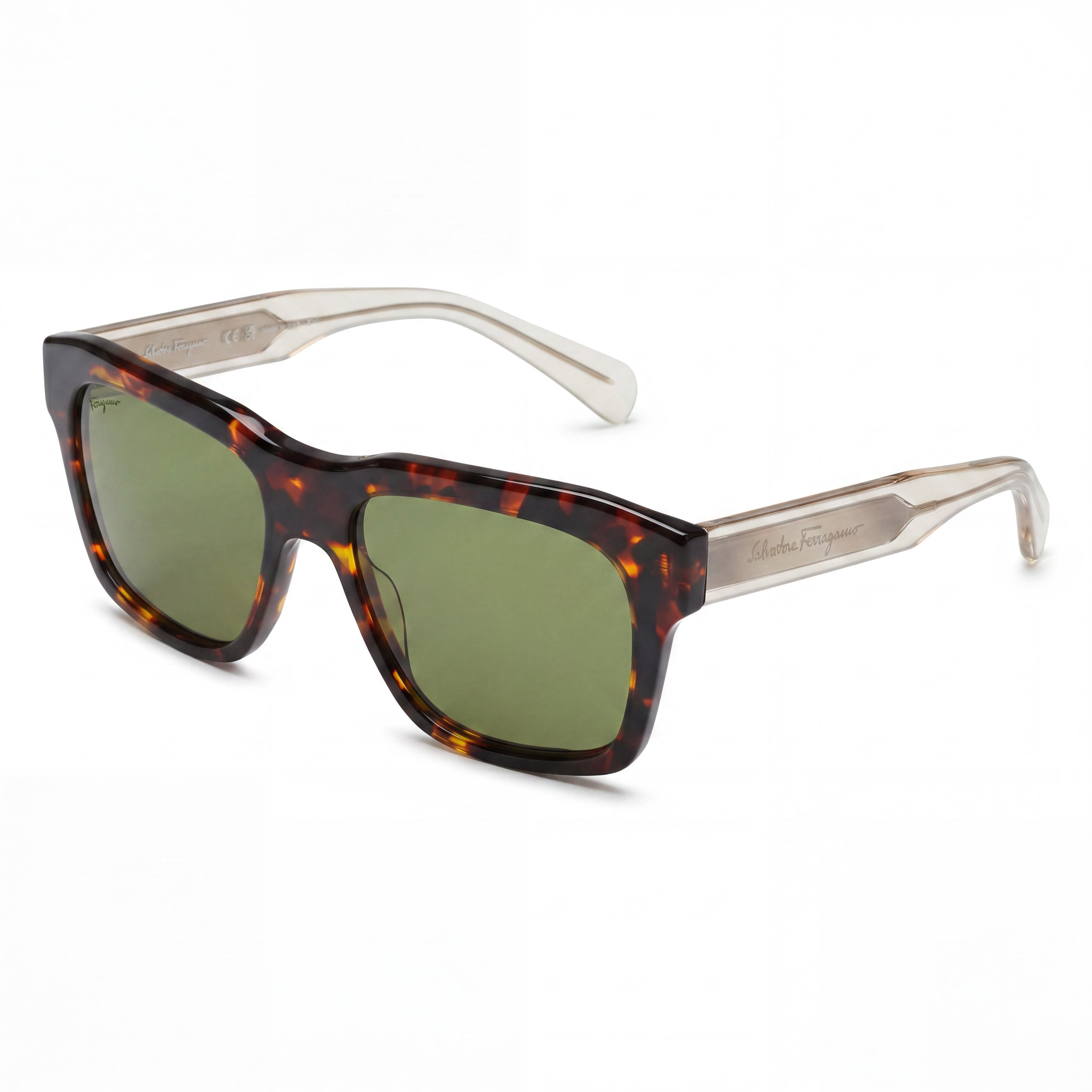 Gafas de sol cuadradas para hombre Ferragamo SF1087S de acetato tortuga oscuro no polarizadas con protección UV de 56 mm, Photo 1