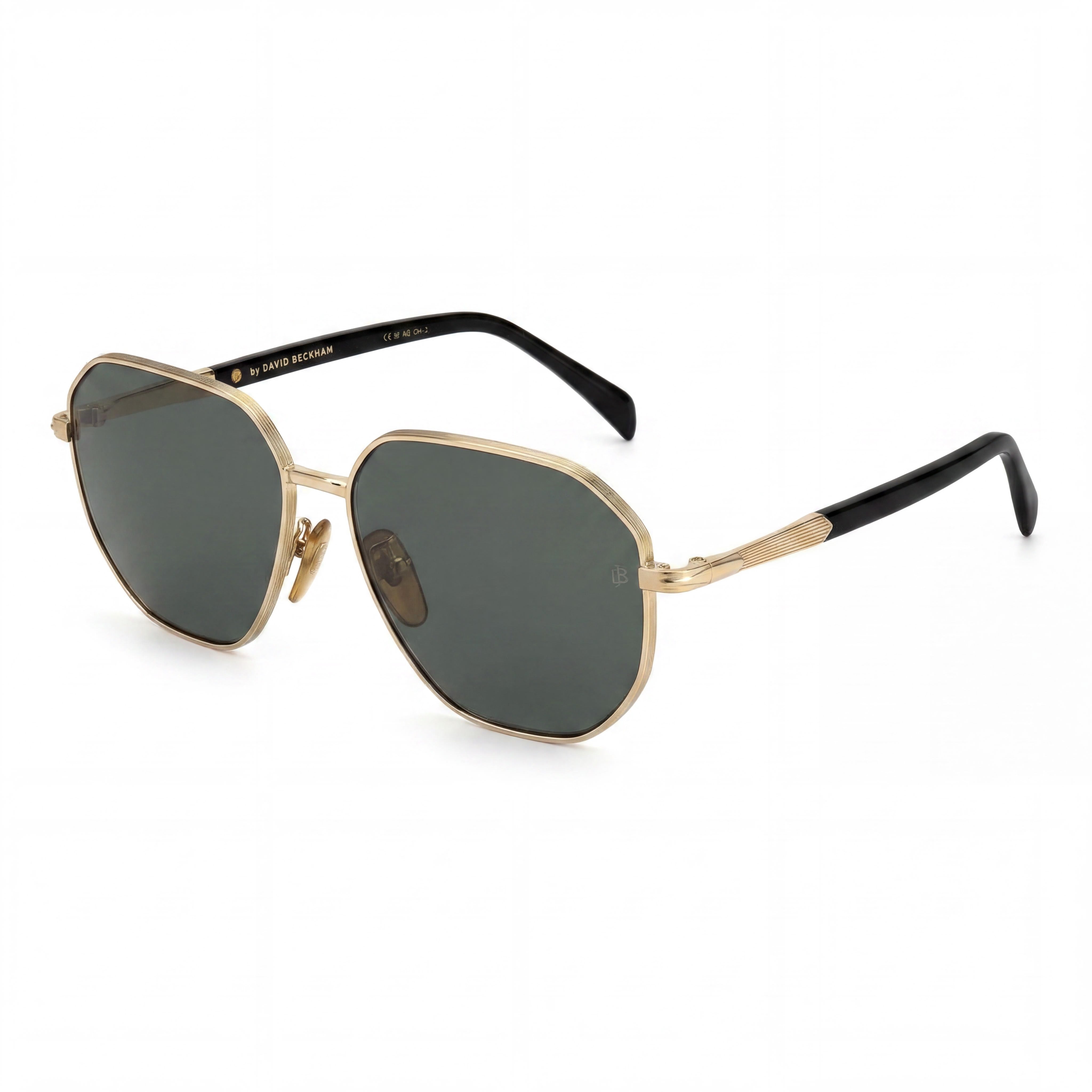 David Beckham Db 1132/F/S Gafas de Sol Clásicas Unisex de Metal No Polarizadas Oro Negro Lente de 60mm, Photo 1
