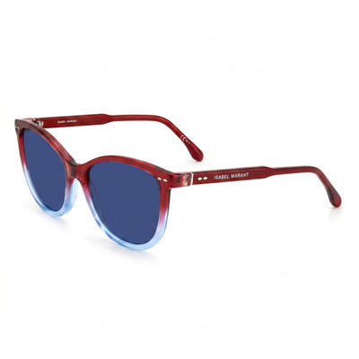Gafas de sol Isabel Marant Im0078s para mujer, de plástico, con degradado rojo y azul, protección UV, 57 mm