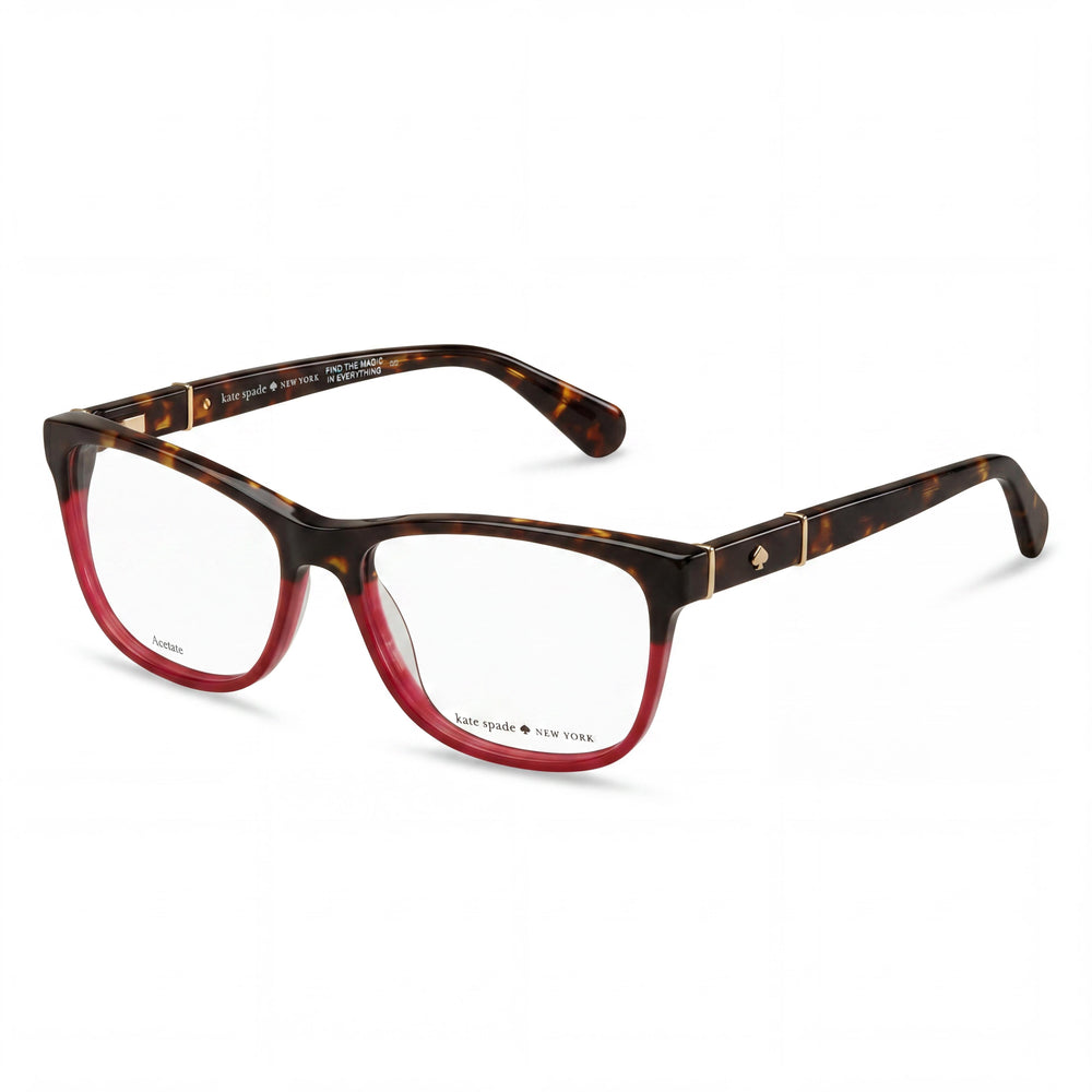 Gafas de sol Kate Spade New York Myrna para mujer, de plástico, con montura completa y rectangulares, color burdeos Habana, talla 53-15-140