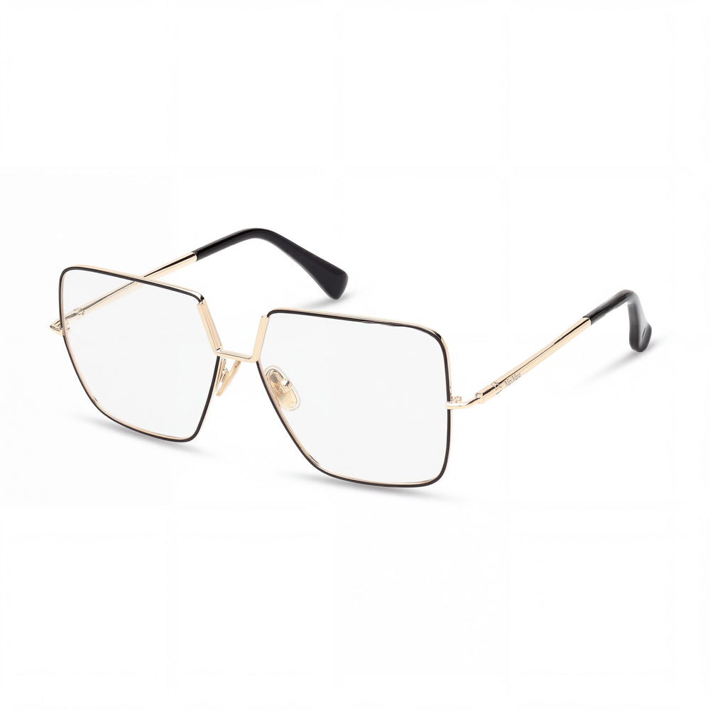 MaxMara Women's eyewear Metal Frame Shiny Black, Pale Gold Polarized Multicoloured Lens 2-13-135
