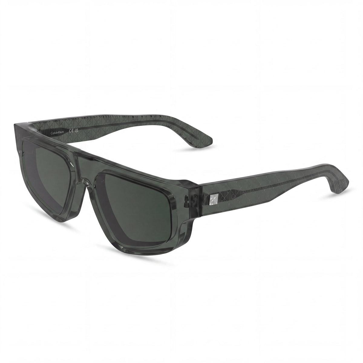 Gafas de sol unisex Calvin Klein Ck25539s de plástico verde transparente, lentes verdes macizas, protección UV, 54 mm, Photo 1