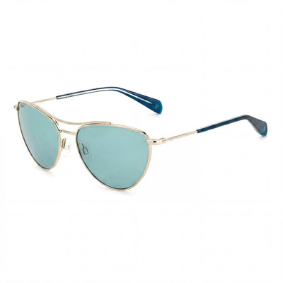Rag & Bone Modern Women's Pilot Gold Teal Alloy Steel Non-Polarized UV Protection Sunglasses 58mm