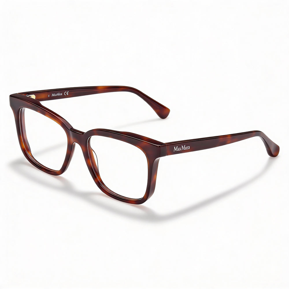 MaxMara Modern Women's Eyeglasses featuring Classic Havana Plastic Frame and Clear Lenses 51-16-140mm