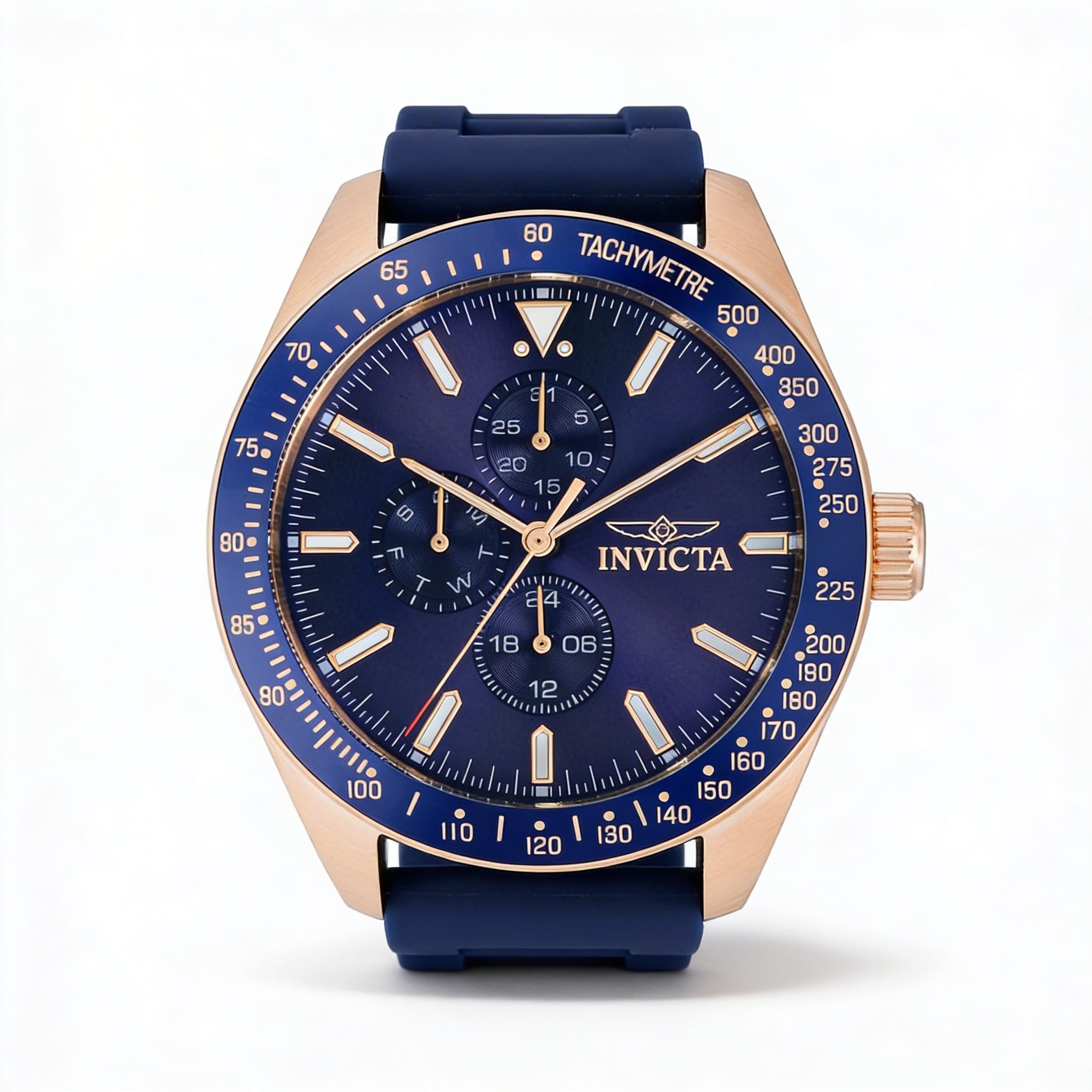 Reloj unisex Invicta 38406 Aviator de cuarzo, 45 mm, acero inoxidable, esfera azul, brilla en la oscuridad, 10 ATM, Photo 1