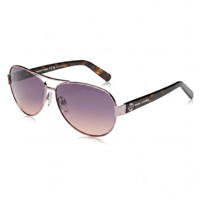 Gafas de sol Marc Jacobs Signature para hombre, de metal ligero, con protección UV, de policarbonato, color rosa habana, gris, 60 mm