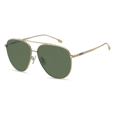 Hugo Boss Boss 1296/F/S Men's Pilot Matte Gold Green Stainless Steel UV Protected Sunglasses 63mm
