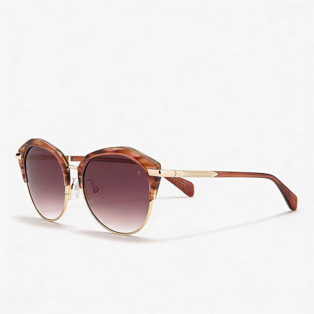Gafas de sol Rag & Bone Modern Heritage para mujer, de acero inoxidable, color burdeos, rojo, cuerno rosa, 55 mm, con protección UV